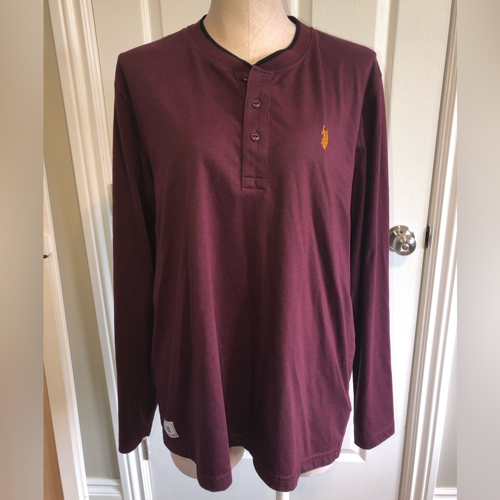 3/$40 U.S. Polo Assn. burgundy long sleeve top